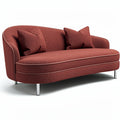**Sleek Modern Couch with Curved Design and Plush Cushions**