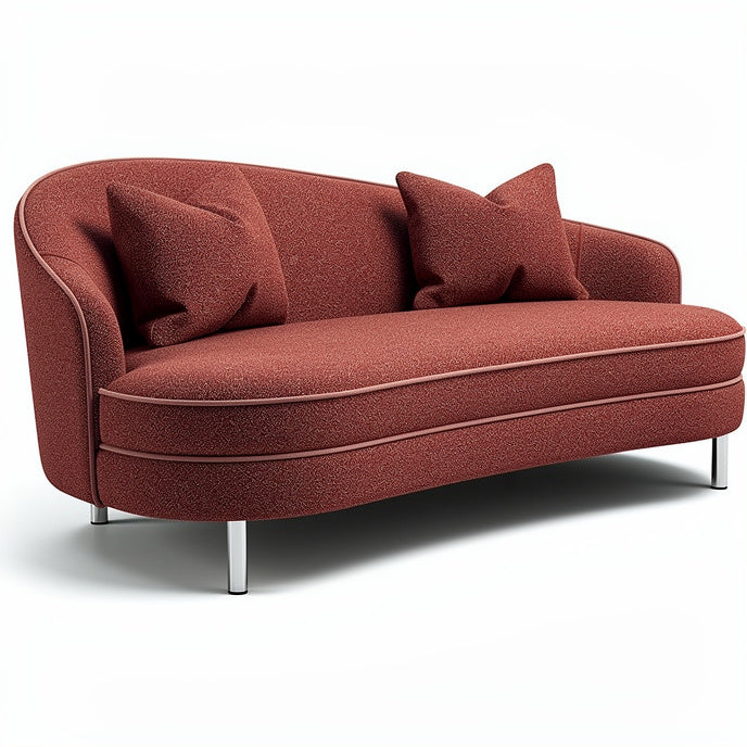 **Sleek Modern Couch with Curved Design and Plush Cushions**