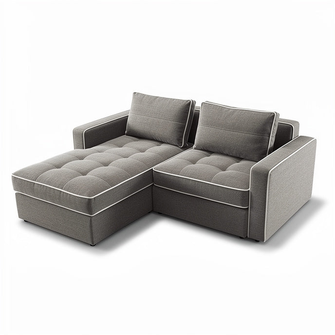 **Modern Gray Sectional Sofa with Adjustable Cushions**