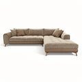 **Modern L-Shaped Sofa with Adjustable Cushions and Wooden Legs**