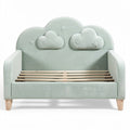 **Cloud-Themed Children's Sofa with Wooden Slatted Base**
